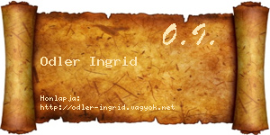 Odler Ingrid névjegykártya